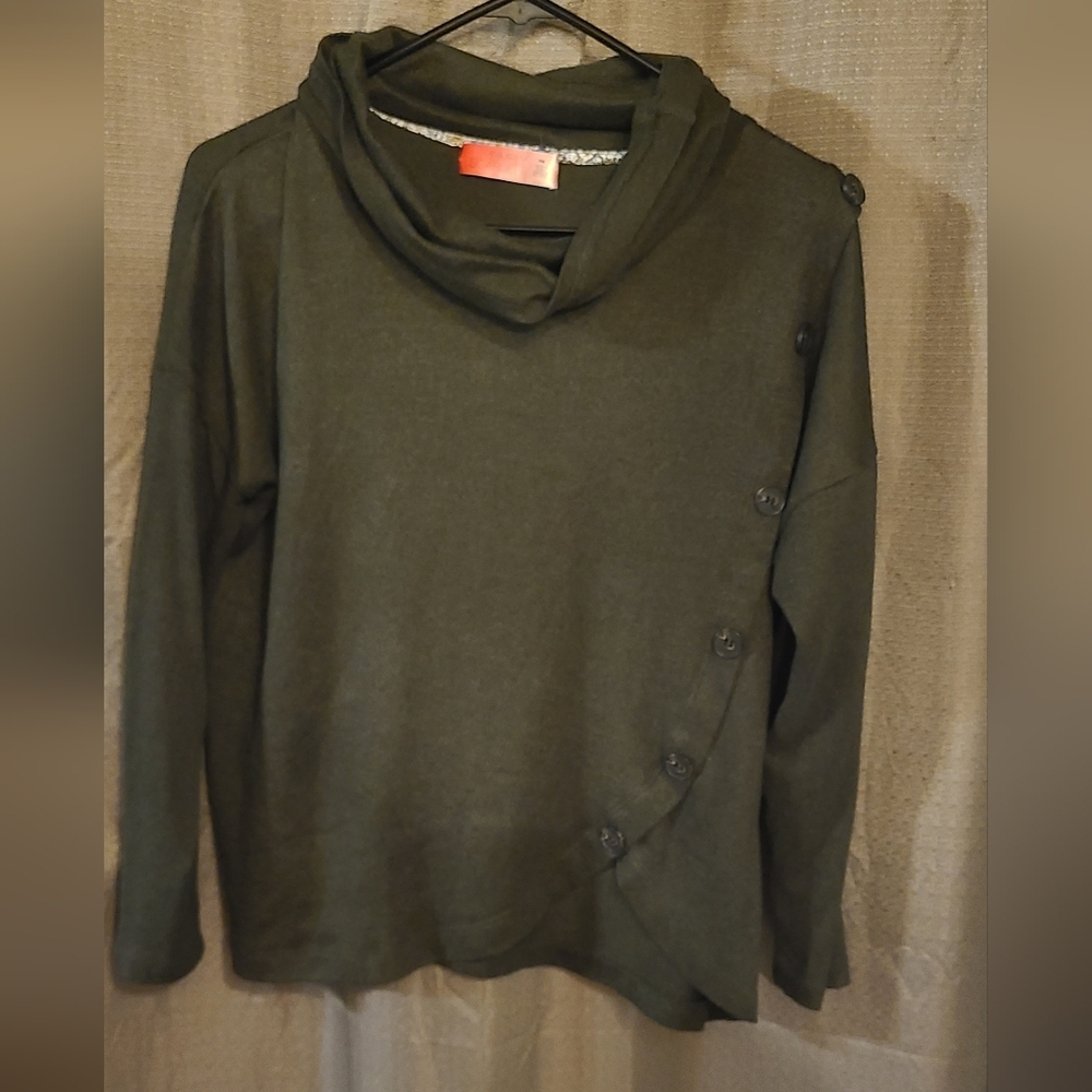 Scarlett Women's Olive Cardigan with Button Detail